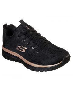 Skechers Graceful Get Connected Nero/Rosa Oro da Donna