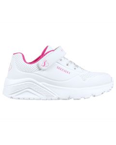 Skechers Uno Lite Bianco/Rosa Fluo da Bambina