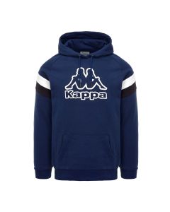 Kappa Felpa con Cappuccio Logo Caxi Blu da Uomo