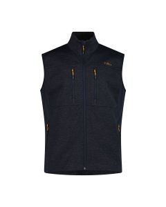 CMP Gilet in Sotshell Jacquard Blu Scuro Melange da Uomo