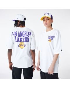 New Era T-Shirt Oversize LA Lakers NBA Script Bianca