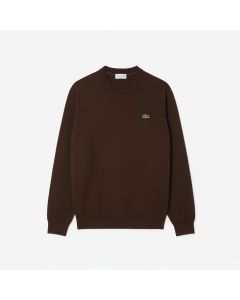 Lacoste Pullover girocollo in lana Marrone-SKB da Uomo