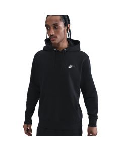 Nike Felpa con cappuccio Club Black/White da Uomo
