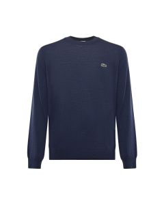 Lacoste Pullover girocollo in lana Blu-3GF da Uomo