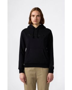 Champion Felpa con cappuccio logo grande ricamato Nera da Donna
