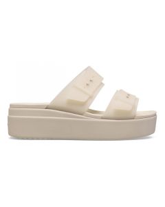 Crocs Ciabatta Brooklyn Buckle Frosted Low Wedge Sandstone da Donna