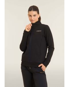 Freddy Felpa con zip e collo alto, logo minimal Nera da Donna