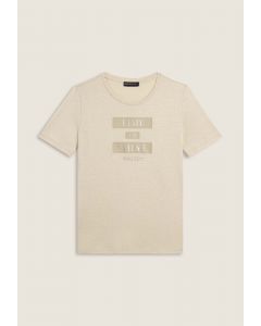 Freddy T-Shirt con grafica e slogan motivazionale Beige da Donna