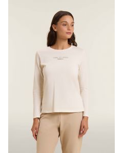 Freddy T-Shirt manica lunga con banda logata sulle spalle Bianca da Donna