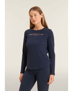 Freddy T-Shirt manica lunga con fondo stondato Blu da Donna