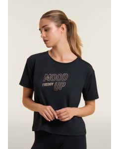 Freddy T-Shirt Cropped con maniche ampie Nera da Donna