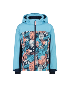 CMP Giacca da Sci Cappuccio Staccabile Topazio/Blue Ink da Bambina