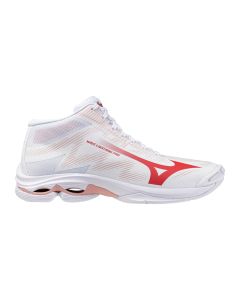 Mizuno Wave Lightning Pro Mid Wei&szlig;/Rosen Eleganz/Lava Falls f&uuml;r Damen
