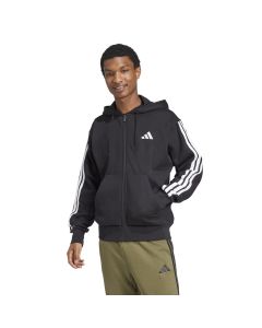 Adidas Essentials 3-Streifen Fleece Hoodie Schwarz für Herren
