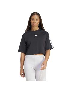 Adidas T-shirt Essentials 3-Stripes Cotton Loose	 black/white da Donna
