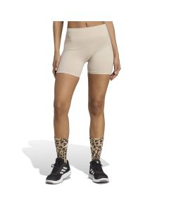 Adidas Leggings Workout Essentials 4 pollici in maglia Beige  da Donna