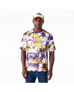 New Era T-Shirt LA Lakers NBA Palm Tree Mesh Gialla