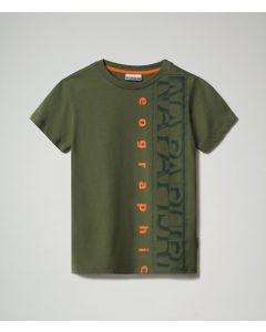 Napapijri T-shirt Sadyr Logo Green Cypress da Bambino