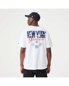New Era T-Shirt oversize New York Yankees MLB Back Print bianca
