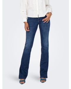 Only Jeans Onlann Mid Flared Dark Blue da Donna