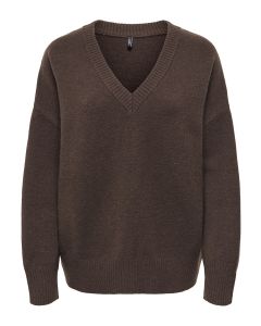 Only Cardigan Onlmari con scollo a V Chocolate da Donna