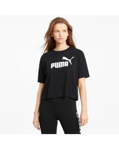 Puma Essential Cropped Logo Tee Black