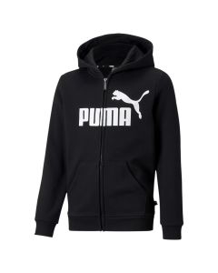 Puma Felpa con zip integrale Essential+ Big Logo Nera da Ragazzo