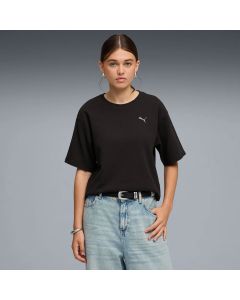 Puma T-Shirt Relaxed Essential Elevated Black da Donna 