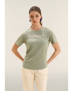 Freddy T-Shirt con logo olografico Icerberg Green da Donna