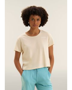 Freddy T-Shirt Cropped logo piccolo Whitecup Grey da Donna