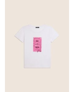 Freddy T-Shirt con stampa Floreale Bianco/Fucsia da Donna