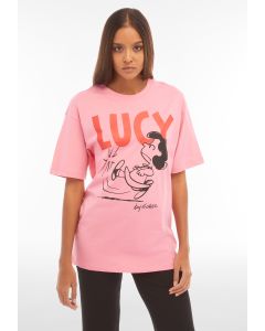 Freddy T-Shirt Oversize con grafica Peanuts Rosa da Donna
