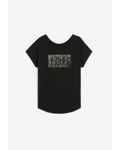 Freddy T-Shirt comfort bifronte stampa animalier Nera da Donna