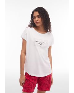 Freddy T-Shirt comfort bifronte stampa animalier Bianca da Donna