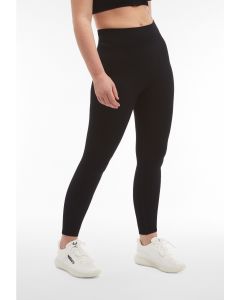 Freddy Leggings 7/8 seamless vita alta in costina Nero da Donna