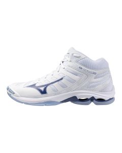 Mizuno Wave Voltage 2 Mid White/Bellwetherblue/B.Airblue da Uomo