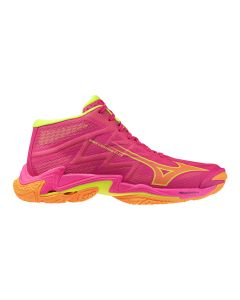 Mizuno Wave Lightning Elite Mid Pink Tetra/Fortune Yellow/Light Orange