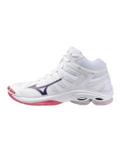 Mizuno Wave Voltage 2 Mid White/Violet Indigo/Camellia Rose da Donna