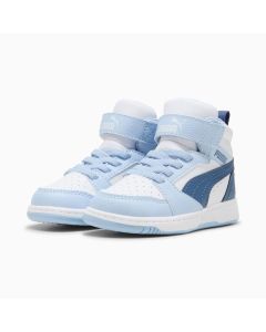 Puma Rebound V6 Mid AC+Infant White/Dark Indigo/Haute Tropic 