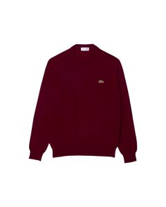 Lacoste Pullover girocollo in lana Bordeaux-476 da Uomo