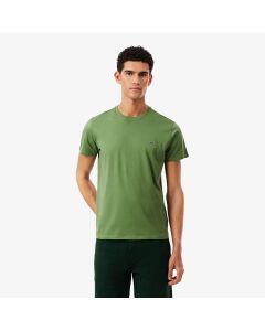 Lacoste T-Shirt a Girocollo in Cotone Pima Verde-02M da Uomo
