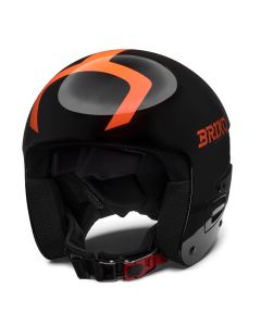 Briko Casco Vulcano Fis 6.8 Junior Shiny Black/Orange Fluo