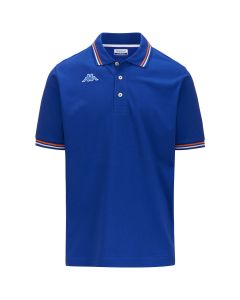 Kappa Polo Malta con Righino Blue Surf/White/Orange da Uomo