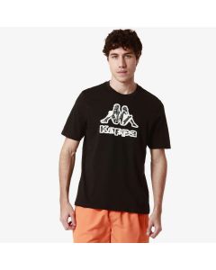 Kappa T-Shirt Logo Fioro Black da Uomo