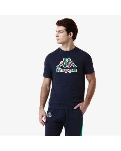 Kappa T-Shirt Logo Fioro Blue Medieval da Uomo