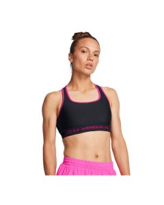 Under Armour Crossback Mid Bra Black/Rebel Pink