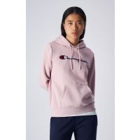 Champion Felpa con Cappuccio e Logo Rosa da Donna