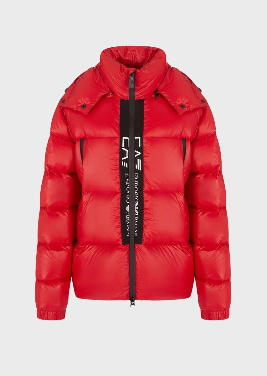 EA7 Piumino imbottito Winter Jackets con cappuccio Rosso