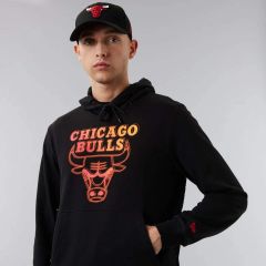 New Era Felpa con Cappuccio Chicago Bulls NBA Neon Fade nero