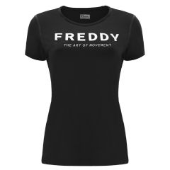Freddy T-shirt in tessuto tecnico traspirante riciclato con stampa Nera